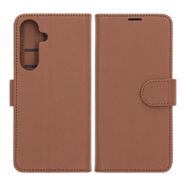 Samsung Galaxy S25 FE Cover with Card Slot Stand Function Brown