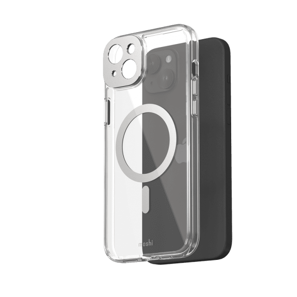 iPhone 15 Plus Case iGlaze MagSafe Luna Silver