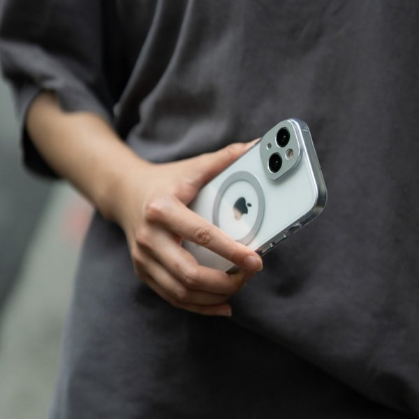 iPhone 15 Plus Case iGlaze MagSafe Meteorite Gray