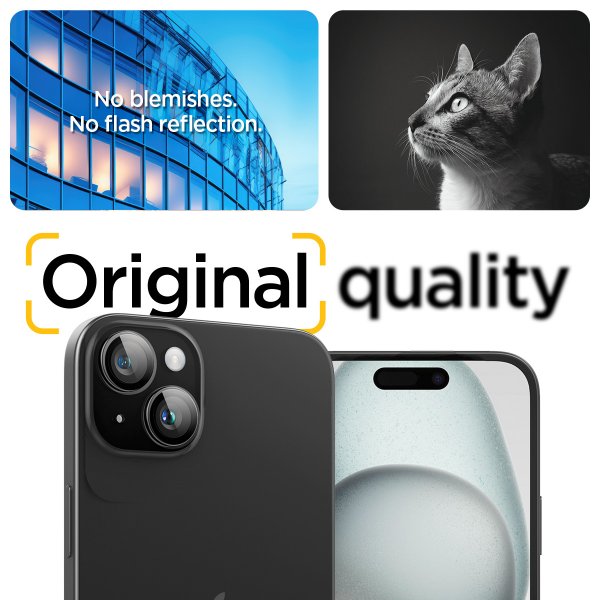 iPhone 14/15/14 Plus/15 Plus Camera Protector GLAS.tR EZ Fit Optik Pro Crystal Clear 2-pack