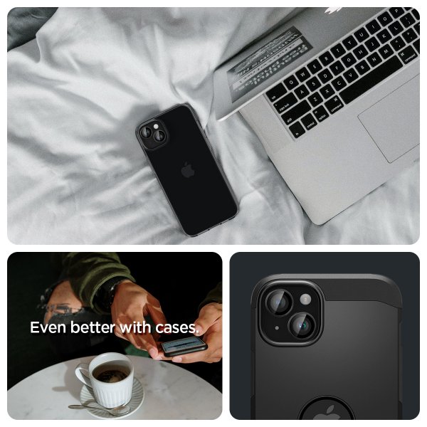 iPhone 14/15/14 Plus/15 Plus Camera Protector GLAS.tR EZ Fit Optik Pro Crystal Clear 2-pack