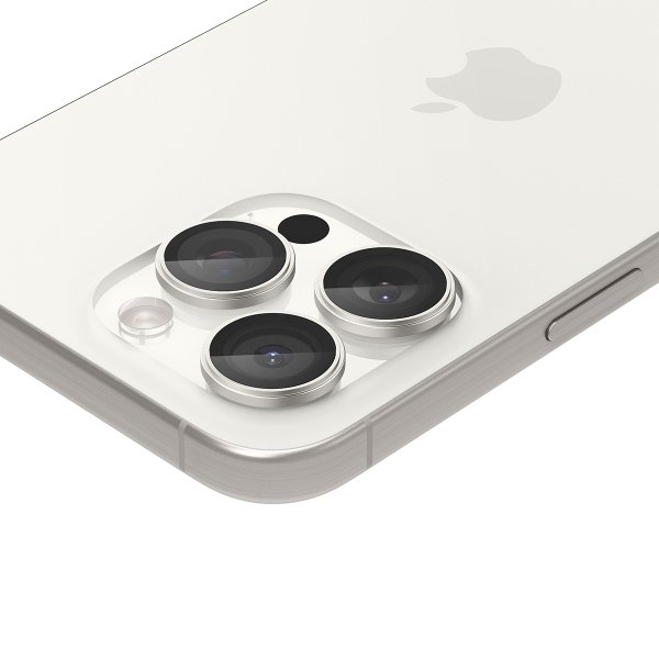 iPhone 15 Pro/iPhone 15 Pro Max Camera Protector GLAS.tR EZ Fit Optik Pro 2-pack White Titanium