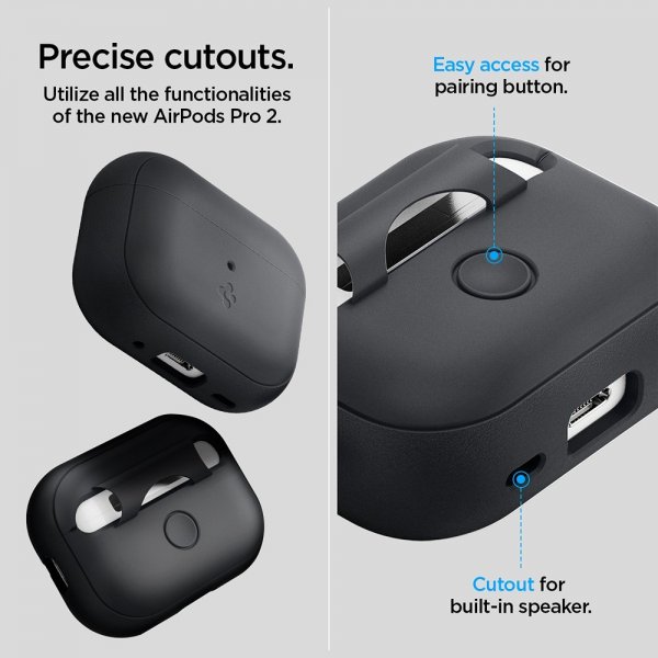 AirPods Pro 2 Case Silicone Fit + Strap Black