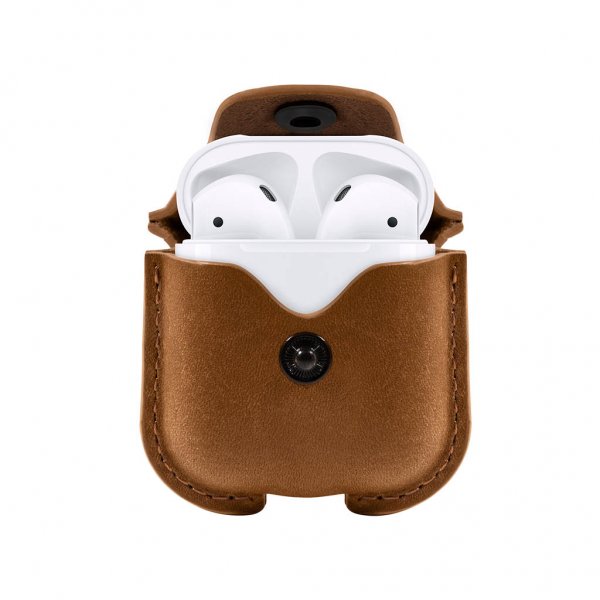 AirSnap AirPods (1/2) Case Genuine Leather Brun
