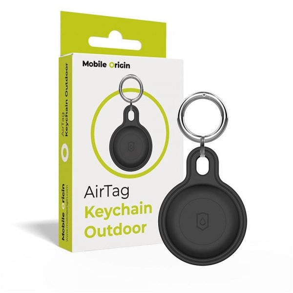 AirTag Holder Keychain Outdoor Black
