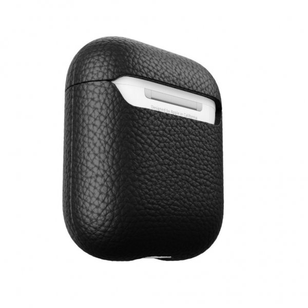 AirPods (1/2) Case PodSkinz Genuine leather Black