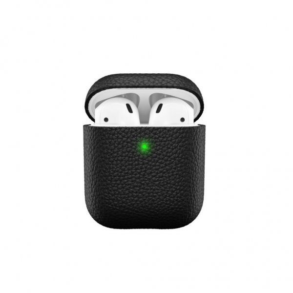 AirPods (1/2) Case PodSkinz Genuine leather Black