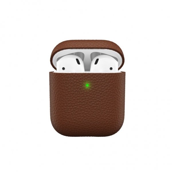AirPods (1/2) Case PodSkinz Genuine leather Brown