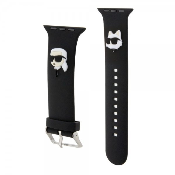 Apple Watch 42/44/45/Apple Watch Ultra Band Rubber NFT Karl & Choupette Black