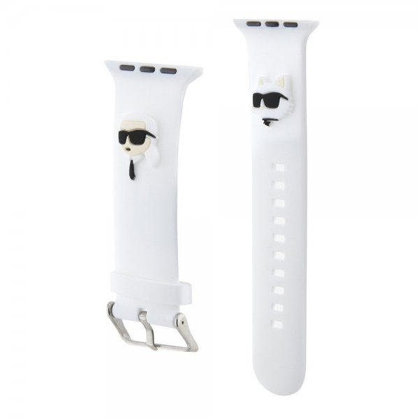 Apple Watch 44/45/46mm/Apple Watch Ultra Band Rubber NFT Karl & Choupette White