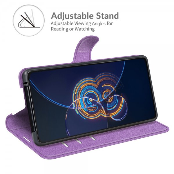 Asus Zenfone 8 Flip Cover Litchi Purple