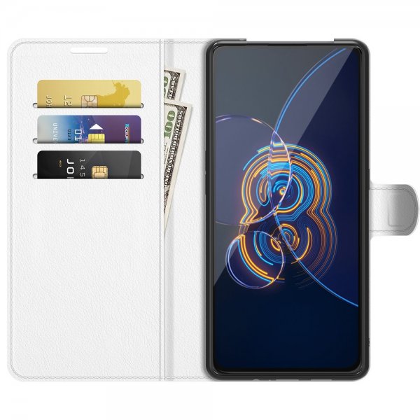 Asus Zenfone 8 Flip Cover Litchi White