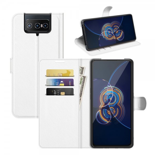Asus Zenfone 8 Flip Cover Litchi White