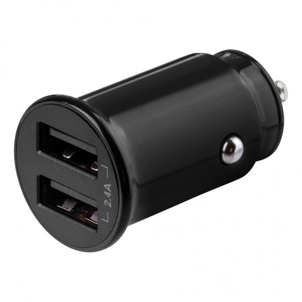 Car Charger 12W Dubbla USB-A Black