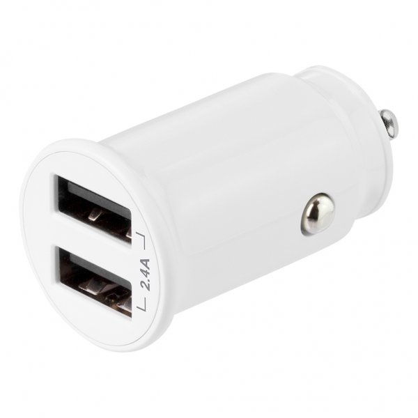 Car Charger 12W Dubbla USB-A White