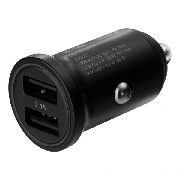 Car Charger 24W Dubbla USB-A Black