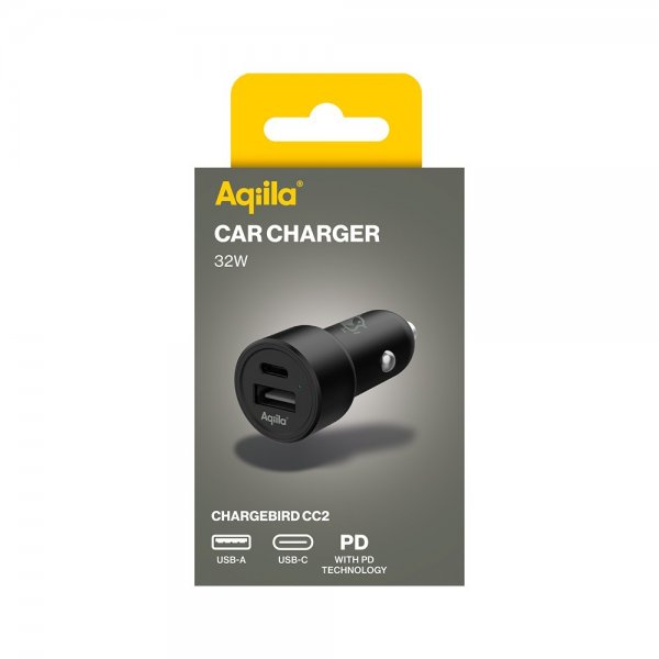 Car charger Chargebird CC2 USB-C + USB-A 32W Black
