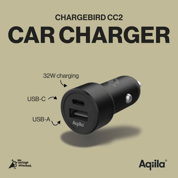 Car charger Chargebird CC2 USB-C + USB-A 32W Black