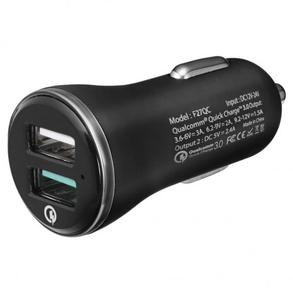 Car Charger F27QC QC 3.0 Black