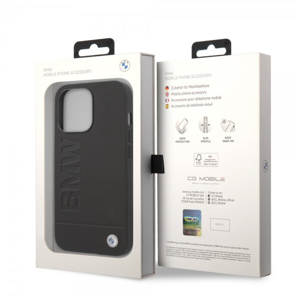 iPhone 14 Pro Case Hot Stamp Metal Logo Black