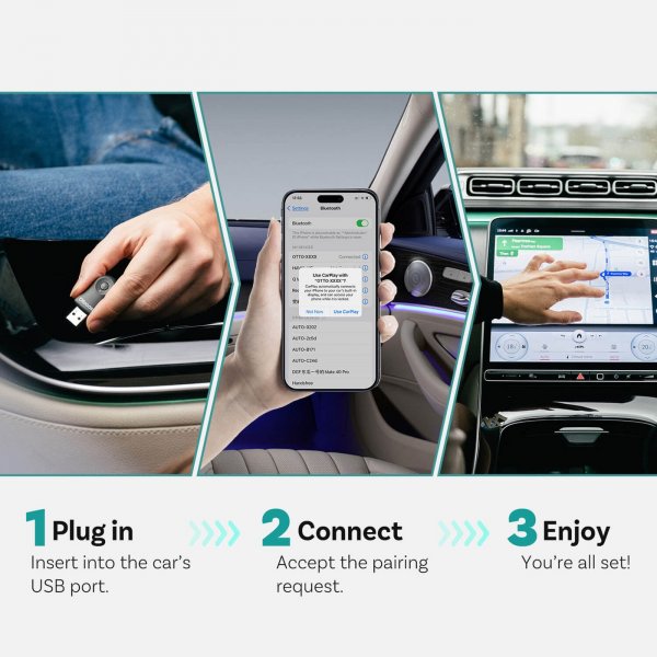 Mini Wireless Apple CarPlay/Android Auto Adapter