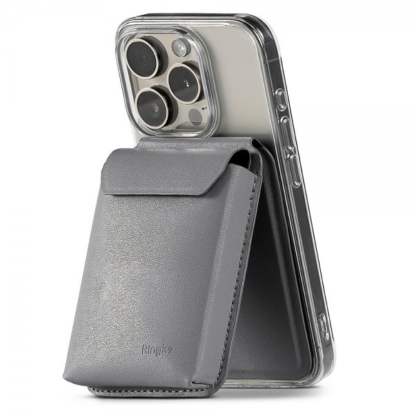 Card Holder Stand Pocket Magnetic MagSafe Light Gray