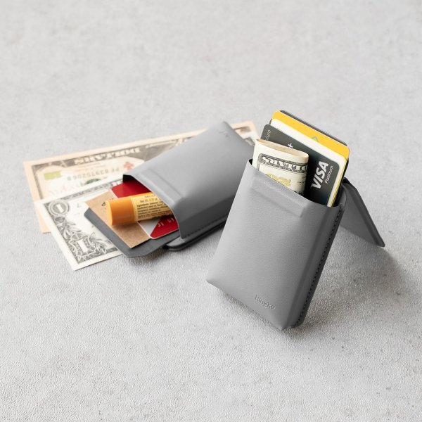 Card Holder Stand Pocket Magnetic MagSafe Light Gray