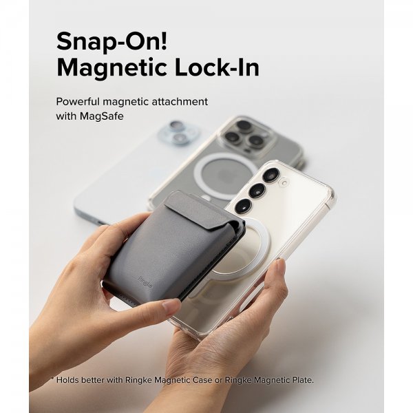 Card Holder Stand Pocket Magnetic MagSafe Light Gray