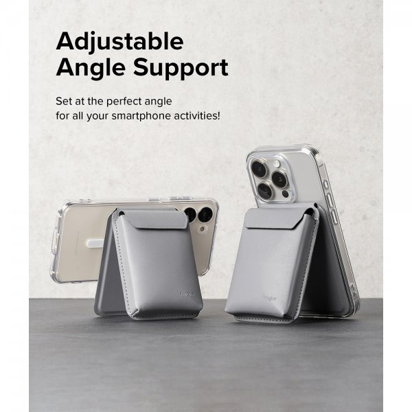 Card Holder Stand Pocket Magnetic MagSafe Light Gray