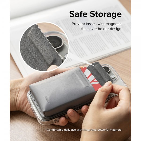 Card Holder Stand Pocket Magnetic MagSafe Light Gray