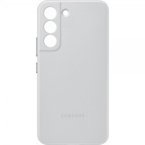 Original Galaxy S22 Plus Case Leather Cover Light Gray
