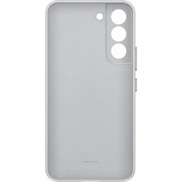 Original Galaxy S22 Plus Case Leather Cover Light Gray