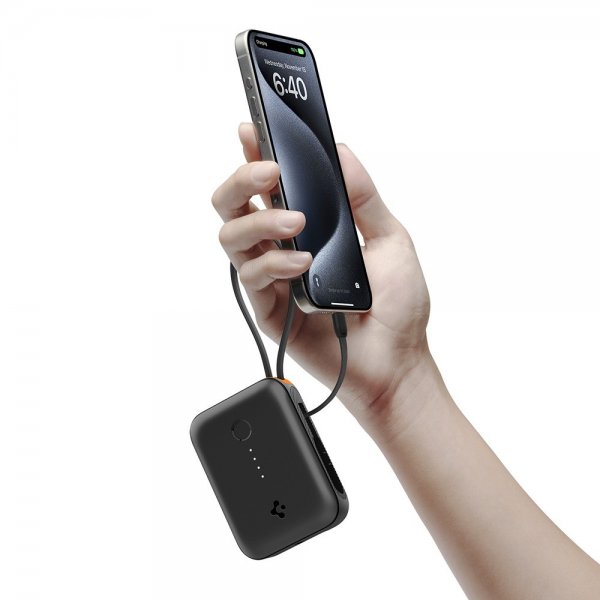 Essential Powerbank with built-in Cable 10 000 mAh 30W Black