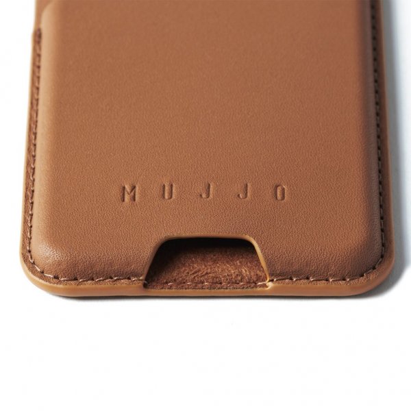 MagSafe Card holder Full Leather Magnetic Wallet Dark Tan