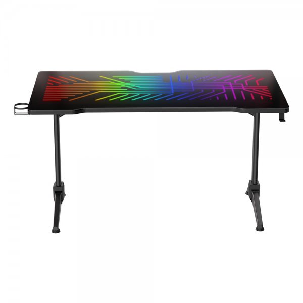 DT420 RGB Gaming Desk Tempered Glass Cable Management