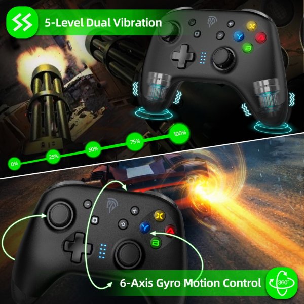 Bayard 9124 Switch/Android/PC Programmable Wireless Gamepad Black