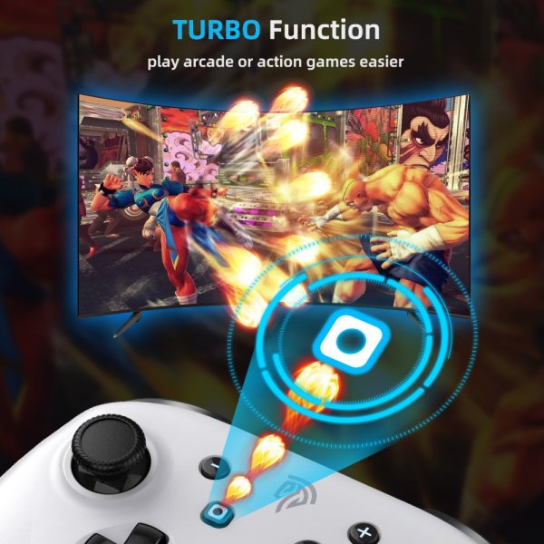 Bayard 9124 Switch/Android/PC Programmable Wireless Gamepad White