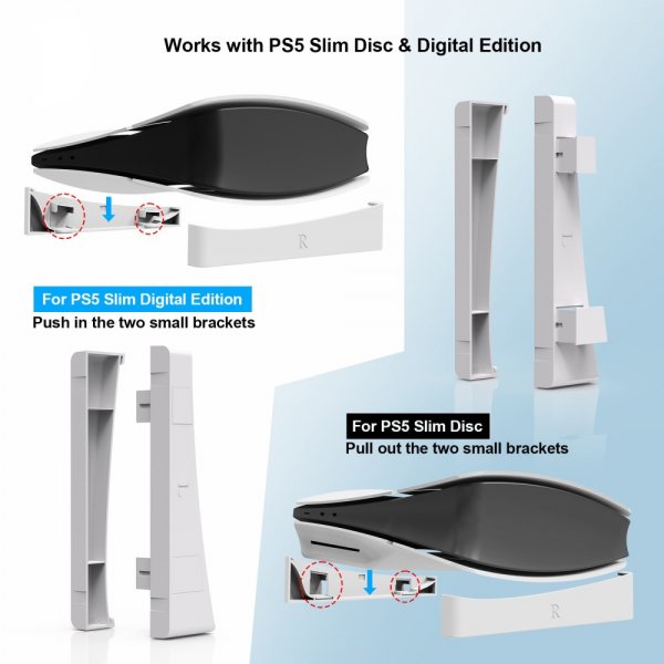 PlayStation 5 Slim (Digital/Disc Edition) Stand White