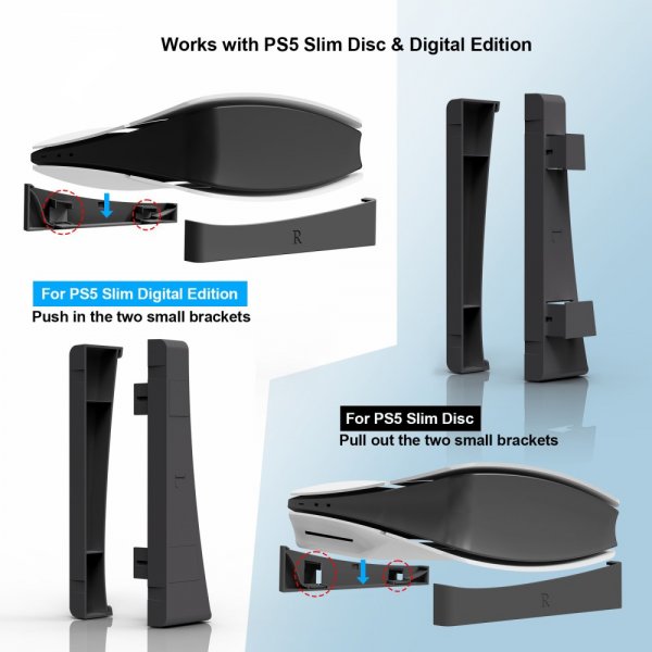 PlayStation 5 Slim (Digital/Disc Edition) Stand Black