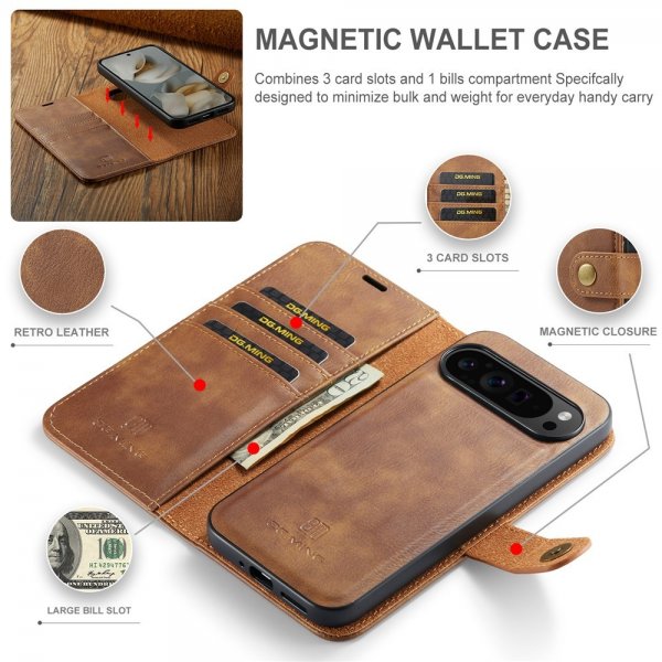 Google Pixel 10 Pro XL Cover with Detachable case Brown