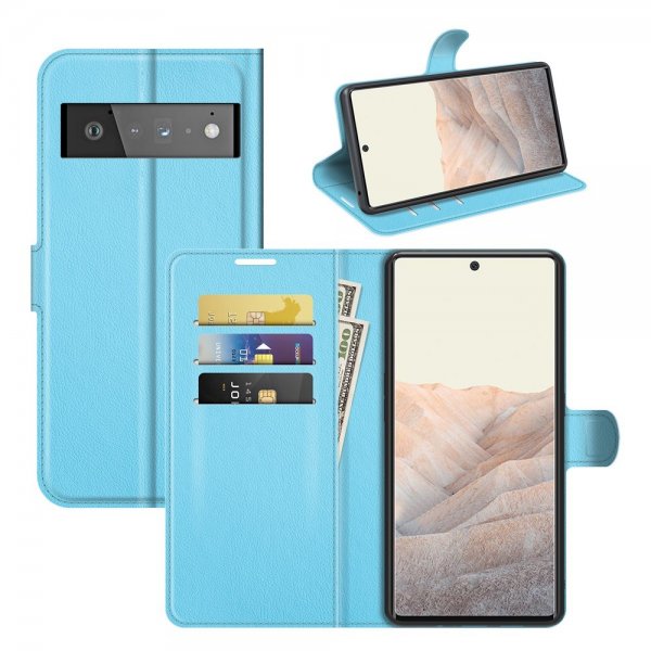 Google Pixel 6 Pro Cover Litchi Blue