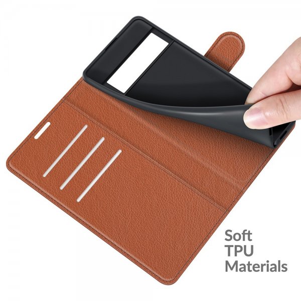 Google Pixel 6 Pro Cover Litchi Brown