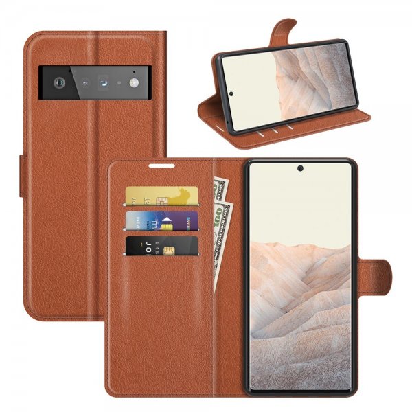 Google Pixel 6 Pro Cover Litchi Brown