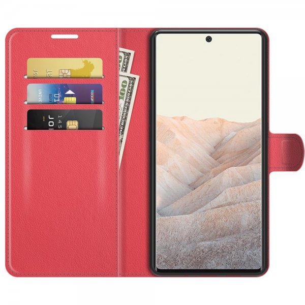 Google Pixel 6 Pro Cover Litchi Red
