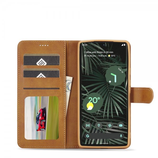 Google Pixel 6 Pro Cover with Card Slot Light brown