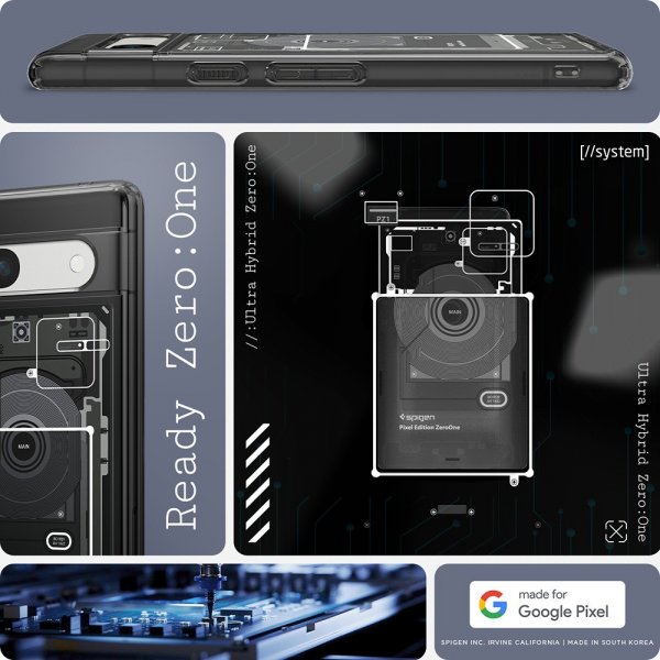 Google Pixel 7a Case Ultra Hybrid Zero One Black