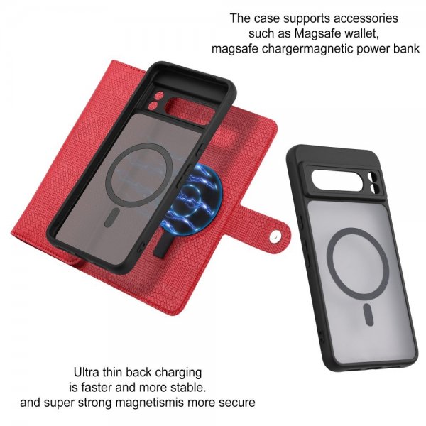 Google Pixel 8 Pro Cover Detachable Case GHB Series MagSafe Red