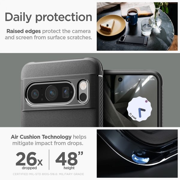 Google Pixel 8 Pro Case Rugged Armor Matte Black
