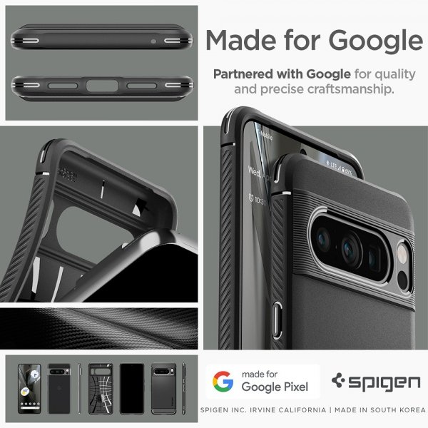 Google Pixel 8 Pro Case Rugged Armor Matte Black