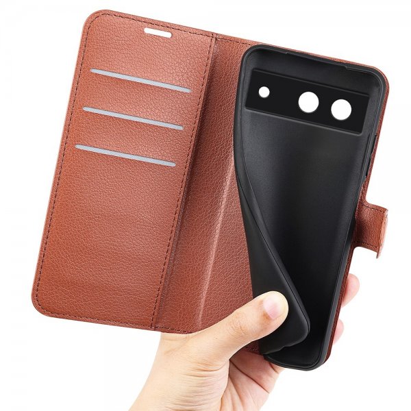 Google Pixel 8a Cover Litchi Brown